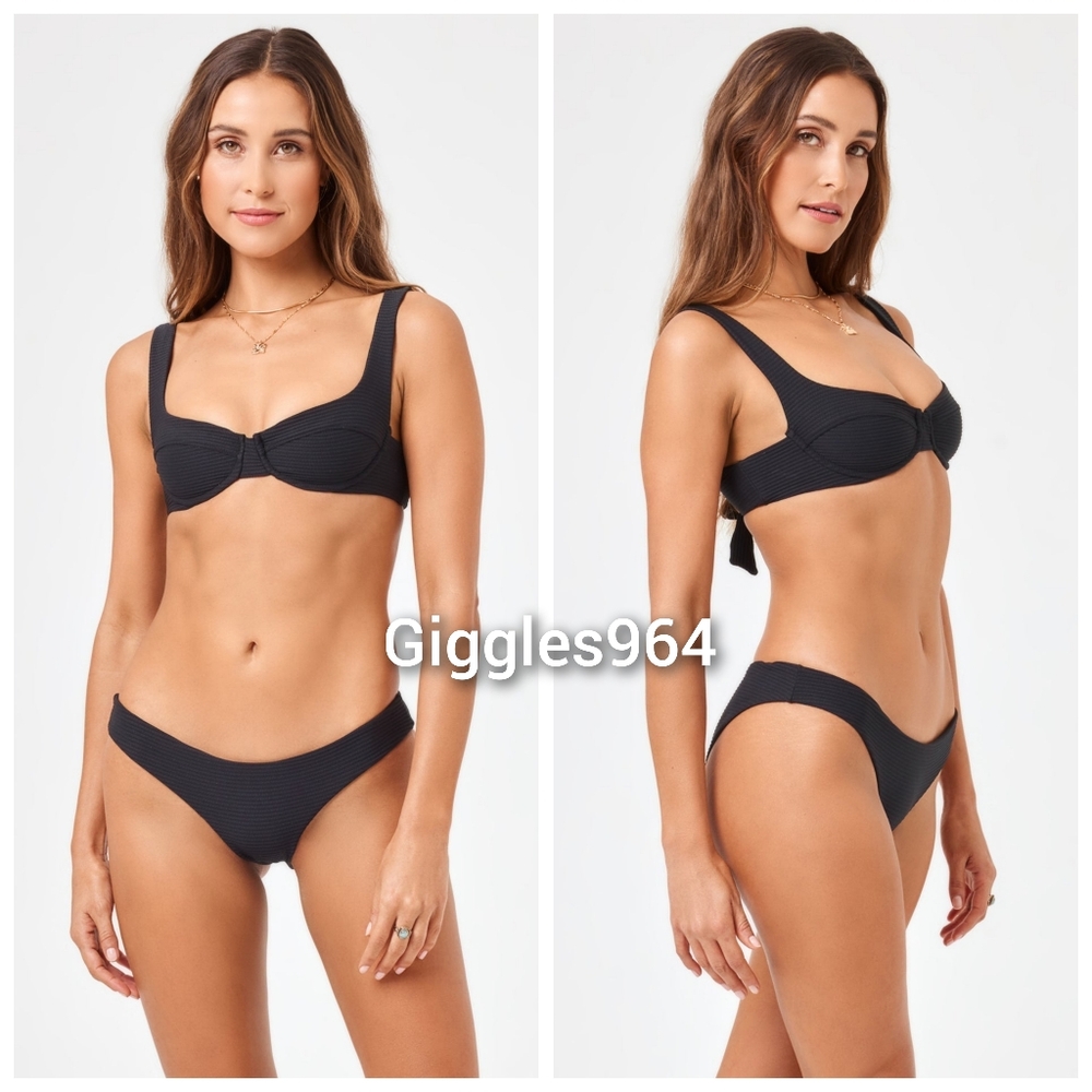L*Space Sandy Bikini Bottom Eco Chic Repreve Rib - Picture 5 of 6